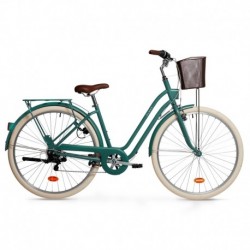 Bicicleta Urbana ELOPS 520 Cuadro bajo Verde