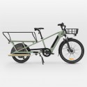 Bicicleta de carga Eléctrica Longtail B'TWIN R500e Verde