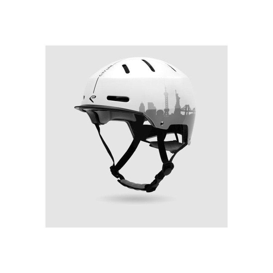 Casco EKOI City Line Blanco/Plata