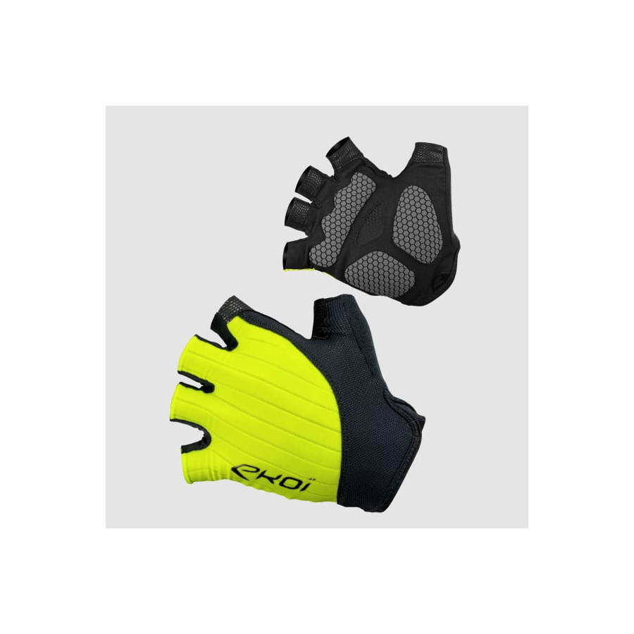 Guantes Ciclismo EKOI Silicon Concept Amarillo Flúor