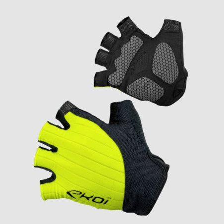 Guantes Ciclismo EKOI Silicon Concept Amarillo Flúor